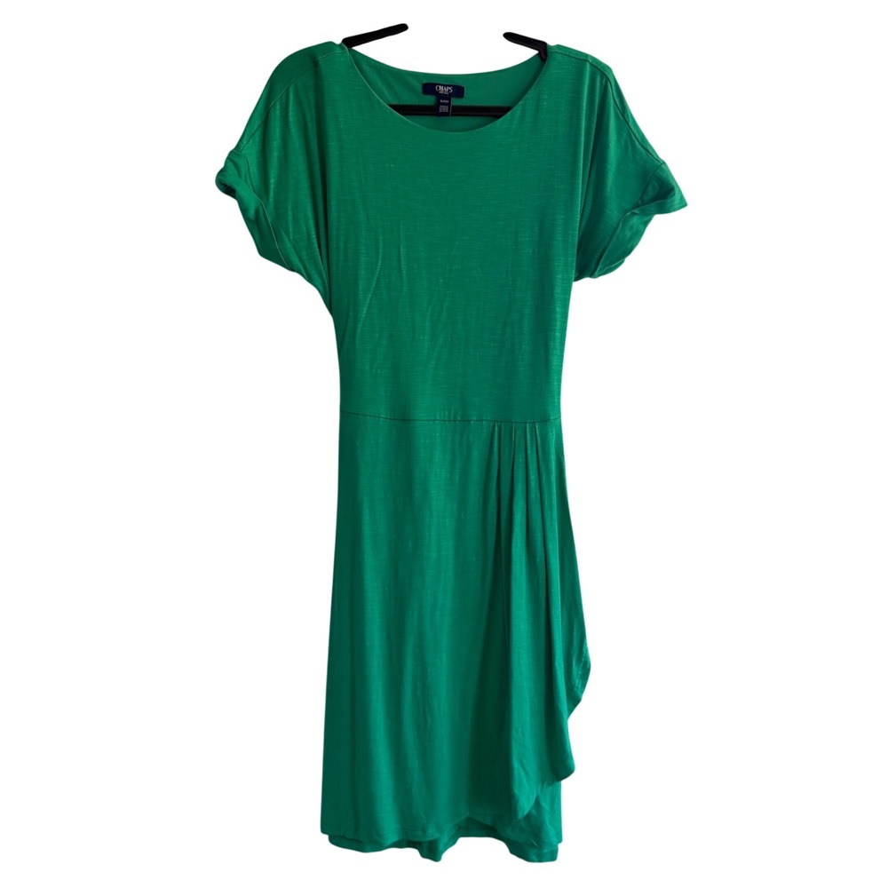 Chaps Women's Crewneck Knit Dress, Green, Size L Kelly Green Wedding office